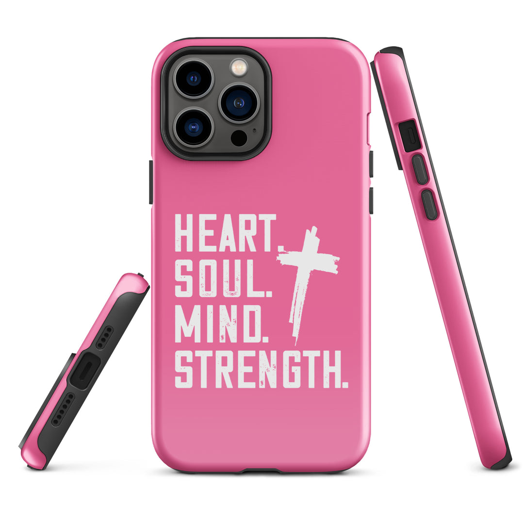 Christian Phone Case Heart Soul Mind Strength Pink for iPhone® iPhone® Phone Cases   