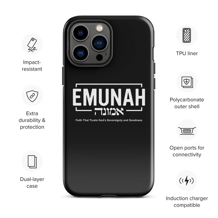 Christian Phone Case Emunah Faith That Trusts Black for iPhone® iPhone® Phone Cases   