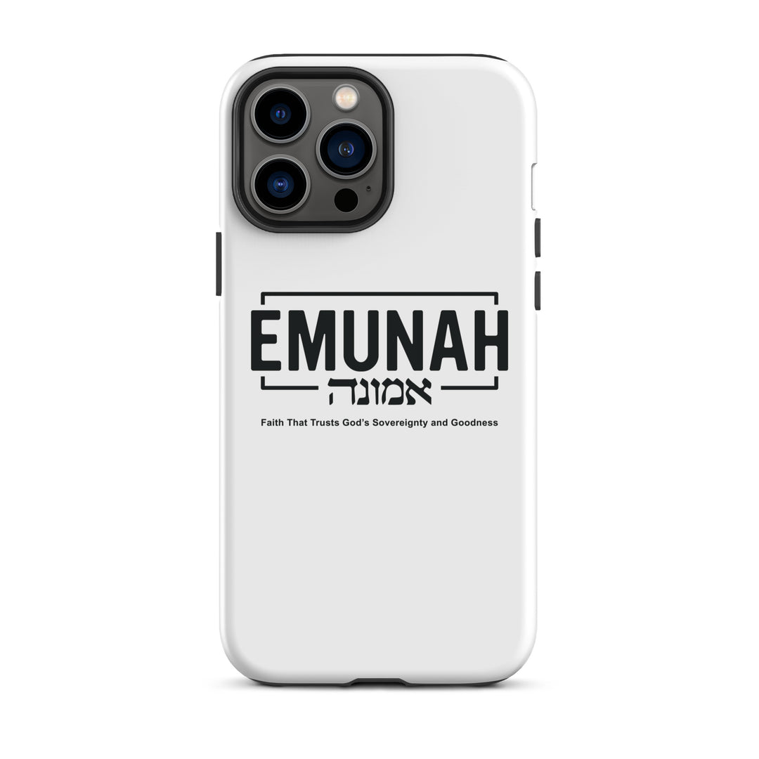 Christian Phone Case Emunah Faith That Trusts White for iPhone® iPhone® Phone Cases Glossy iPhone 13 Pro Max 