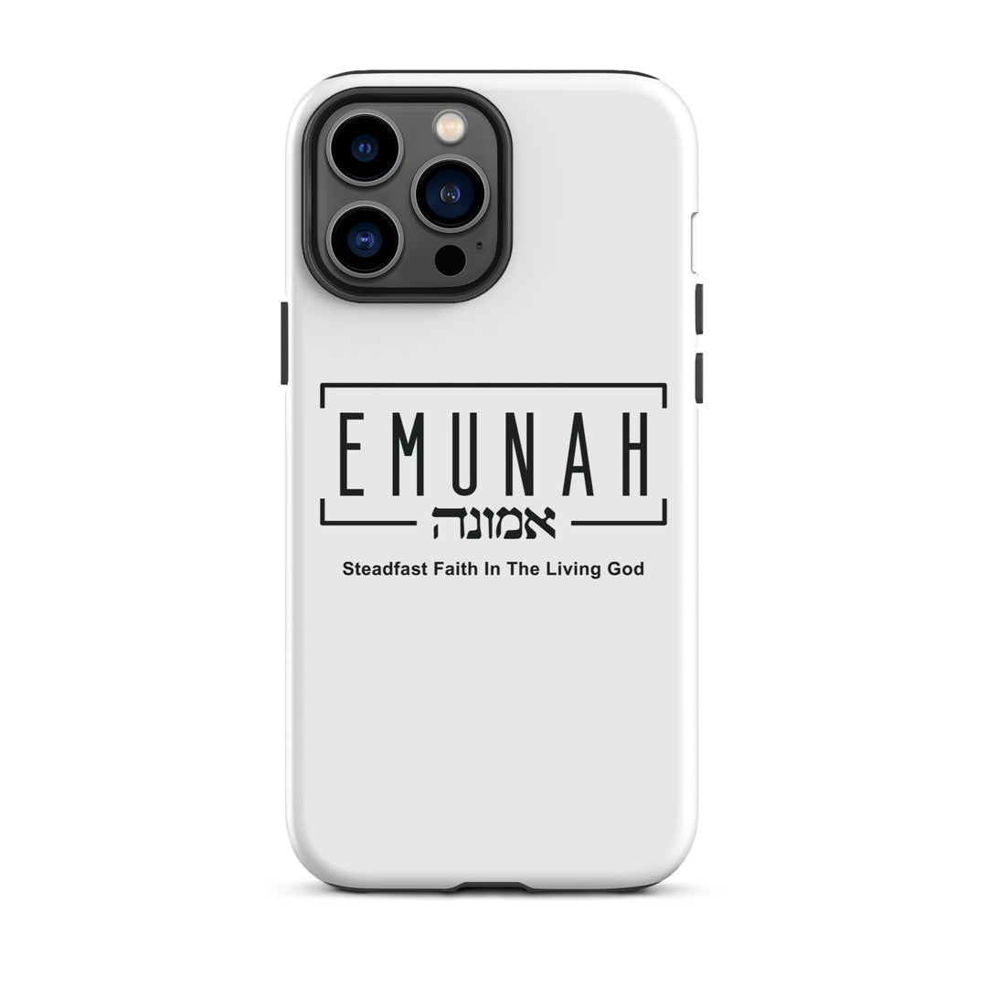 Christian Phone Case Emunah Steadfast Faith White for iPhone® iPhone® Phone Cases Glossy iPhone 13 Pro Max 