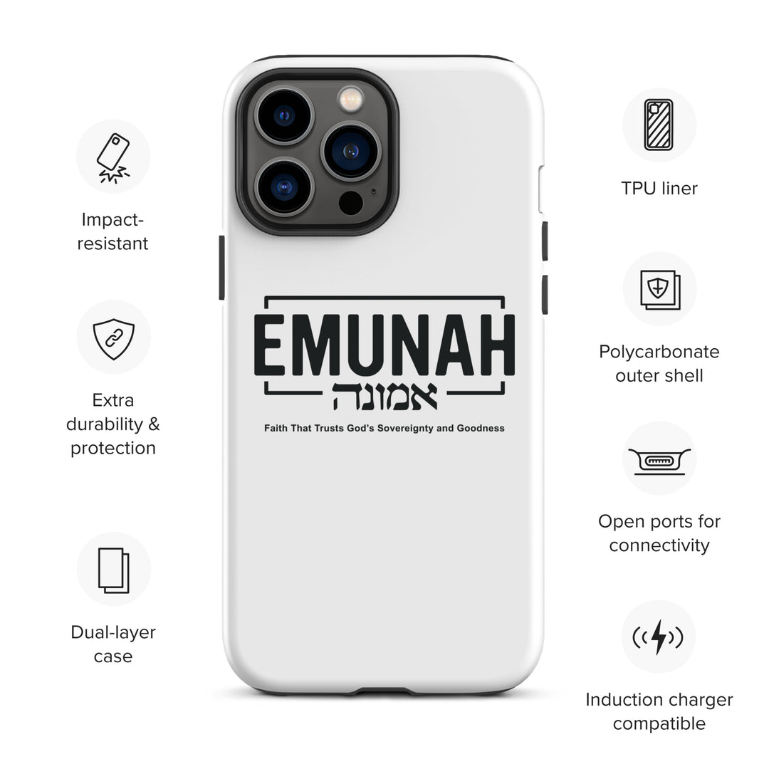 Christian Phone Case Emunah Faith That Trusts White for iPhone® iPhone® Phone Cases   