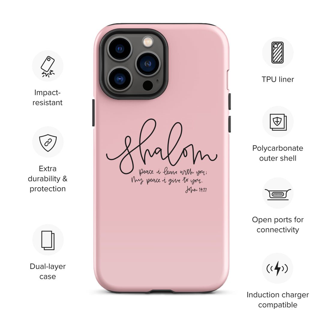 Christian Phone Case Shalom Pink for iPhone® iPhone® Phone Cases   