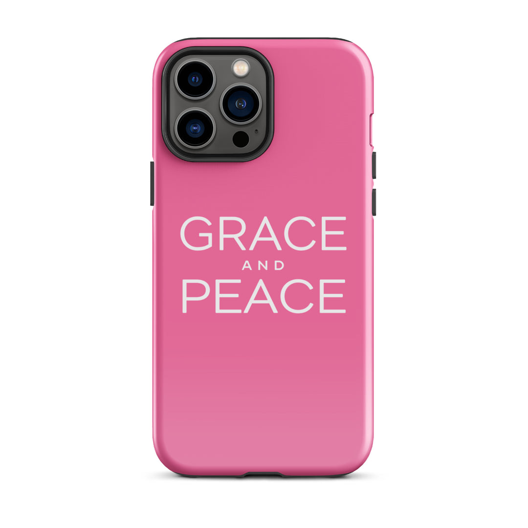 Christian Phone Case Grace and Peace Pink for iPhone® iPhone® Phone Cases Glossy iPhone 13 Pro Max 