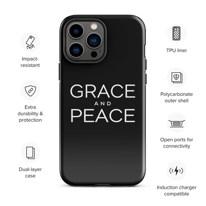 Christian Phone Case Grace and Peace Black for iPhone® iPhone® Phone Cases   