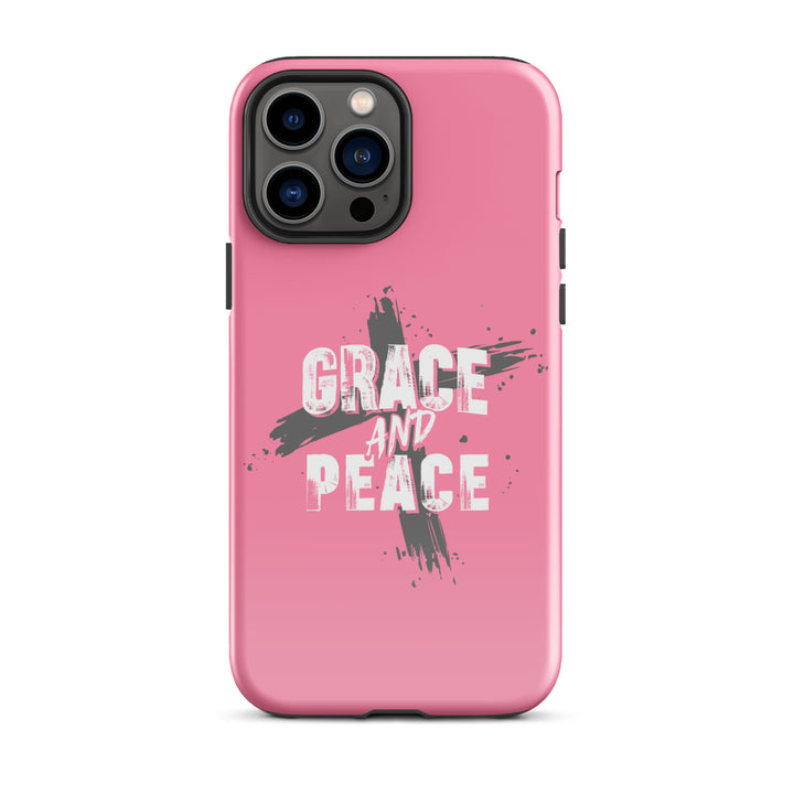 Christian Phone Case Grace and Peace Cross Pink for iPhone® iPhone® Phone Cases Glossy iPhone 13 Pro Max 