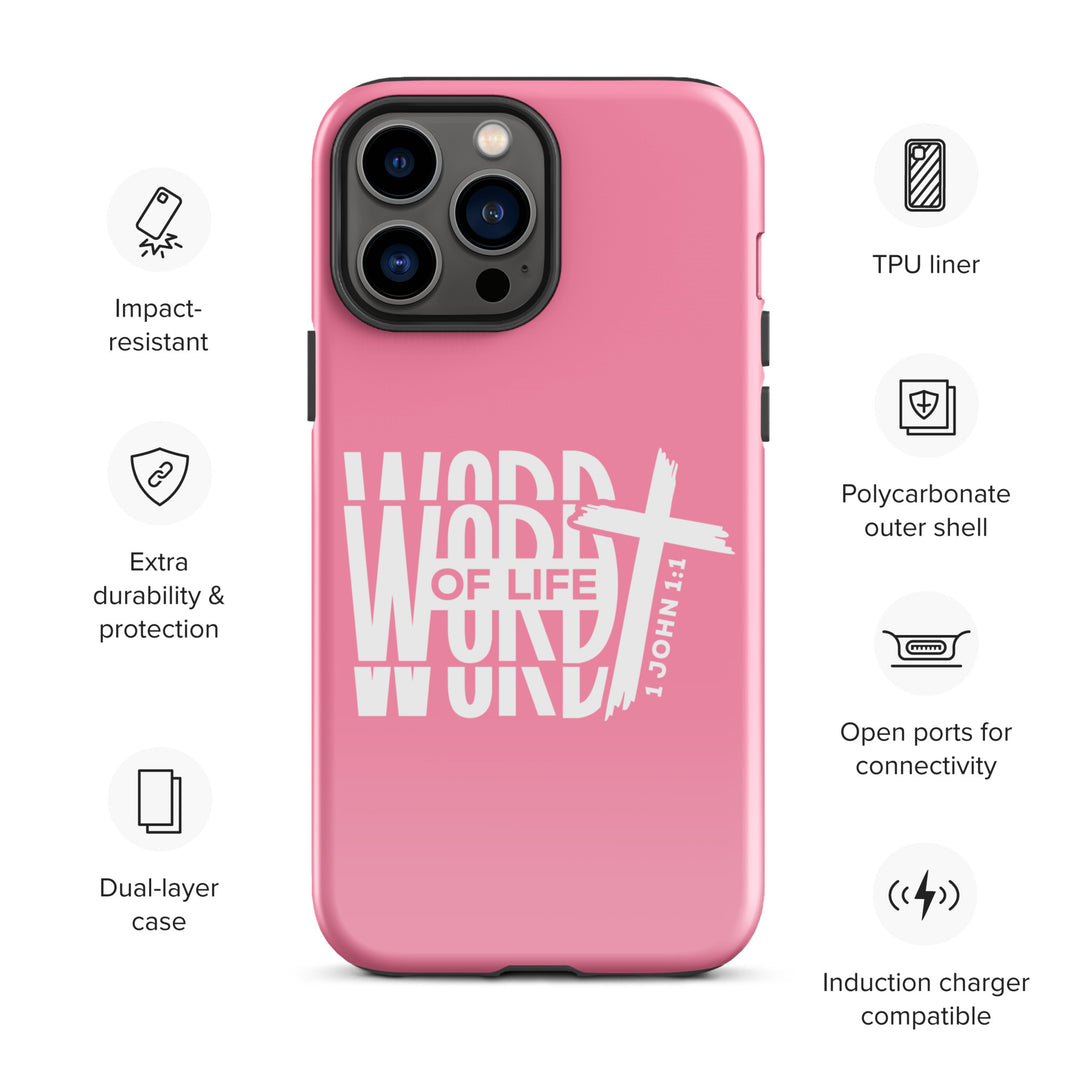 Christian Phone Case Word of Life Cross Pink for iPhone® iPhone® Phone Cases   