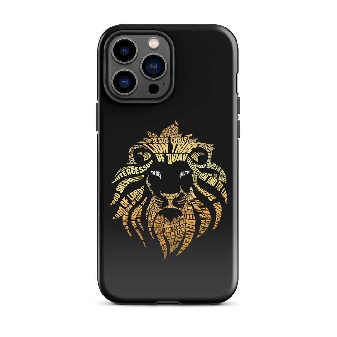 Christian Phone Case Lion Word Cloud Black for iPhone® iPhone® Phone Cases Glossy iPhone 13 Pro Max 