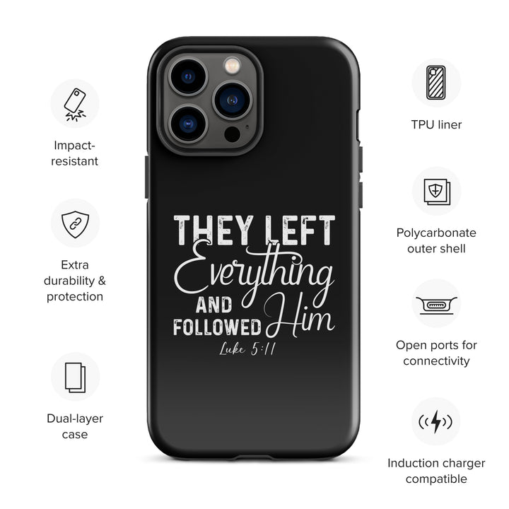 Christian Phone Case Left Everything Black for iPhone® iPhone® Phone Cases   