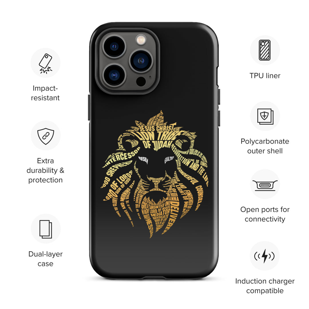 Christian Phone Case Lion Word Cloud Black for iPhone® iPhone® Phone Cases   