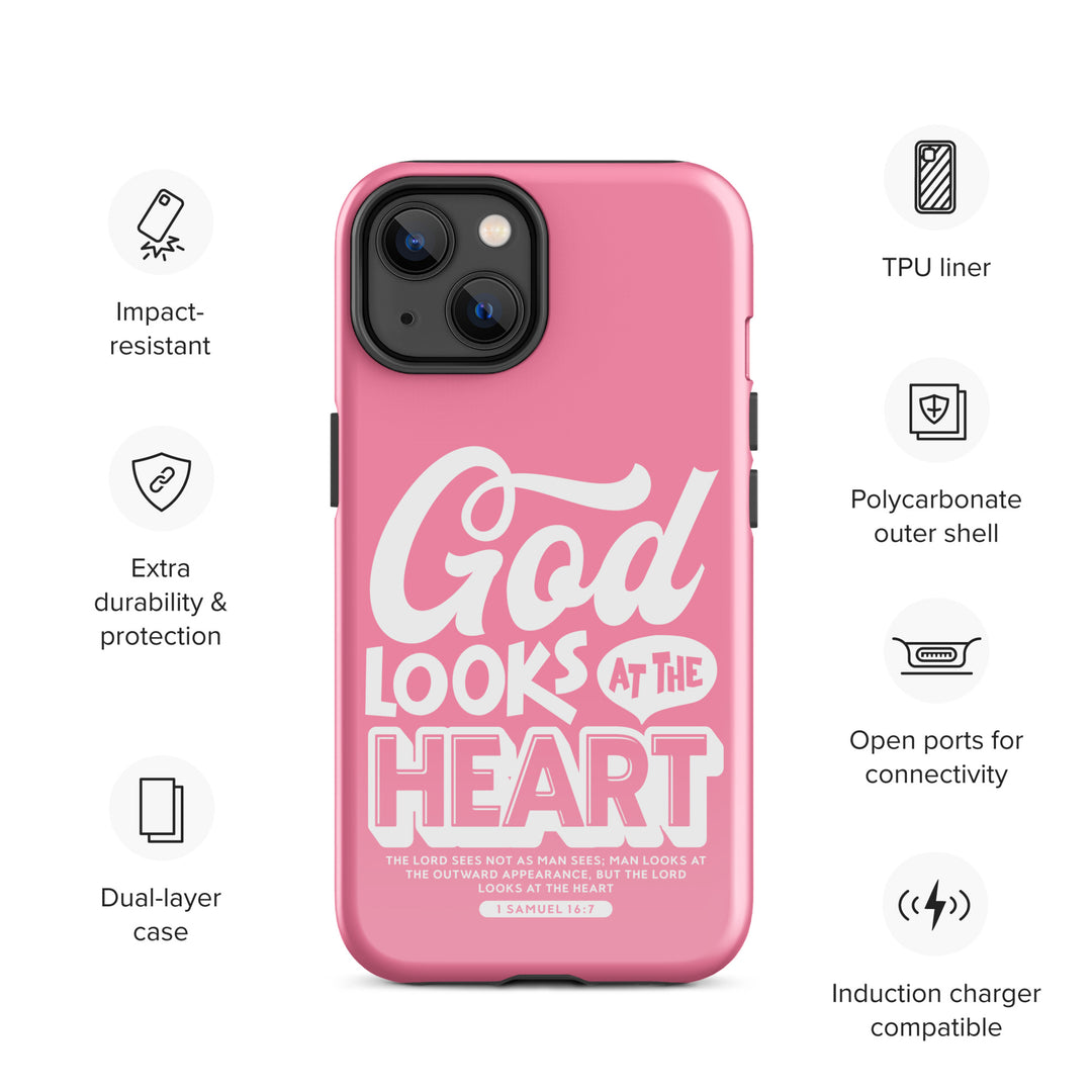 Christian Phone Case God Looks At Heart for iPhone® iPhone® Phone Cases   