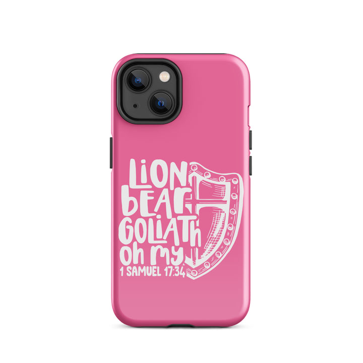 Christian Phone Case Lion Bear Goliath Oh My Pink for iPhone® iPhone® Phone Cases Glossy iPhone 14 