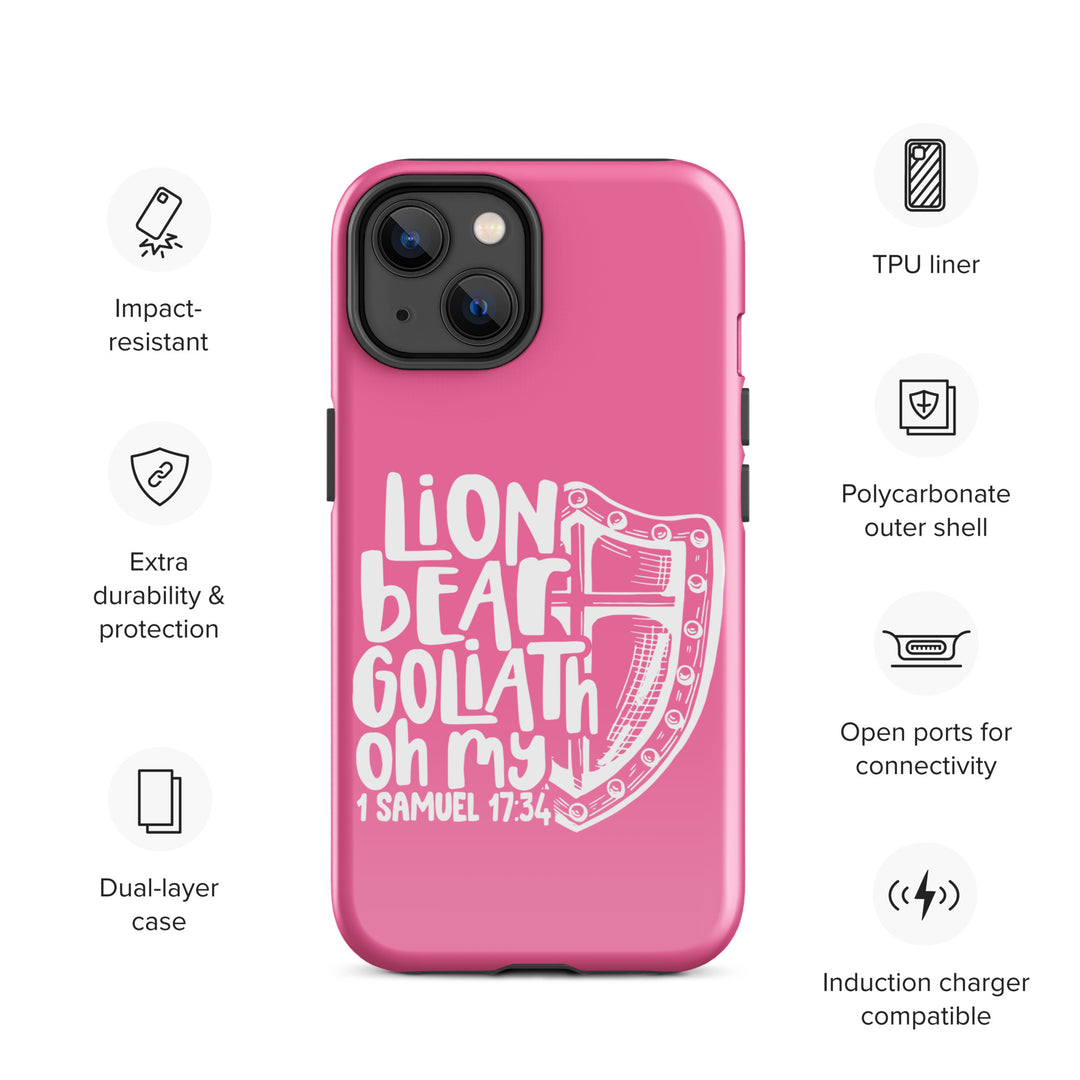 Christian Phone Case Lion Bear Goliath Oh My Pink for iPhone® iPhone® Phone Cases   