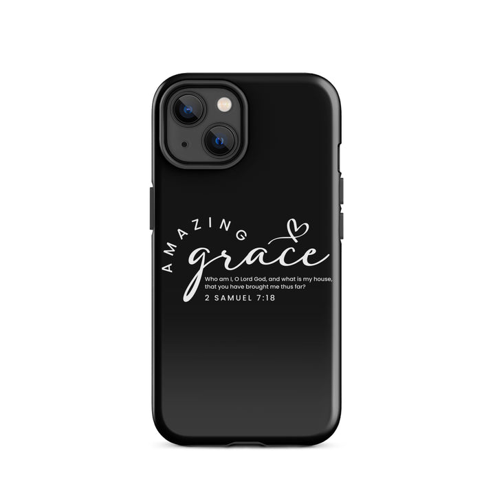 Christian Phone Case Amazing Grace Heart Black for iPhone® iPhone® Phone Cases Glossy iPhone 14 