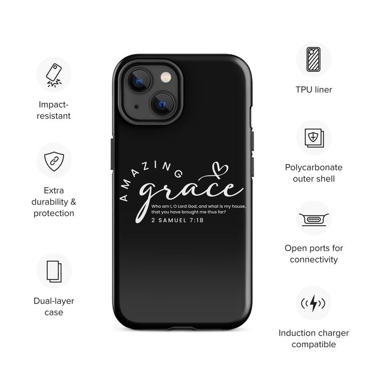 Christian Phone Case Amazing Grace Heart Black for iPhone® iPhone® Phone Cases   