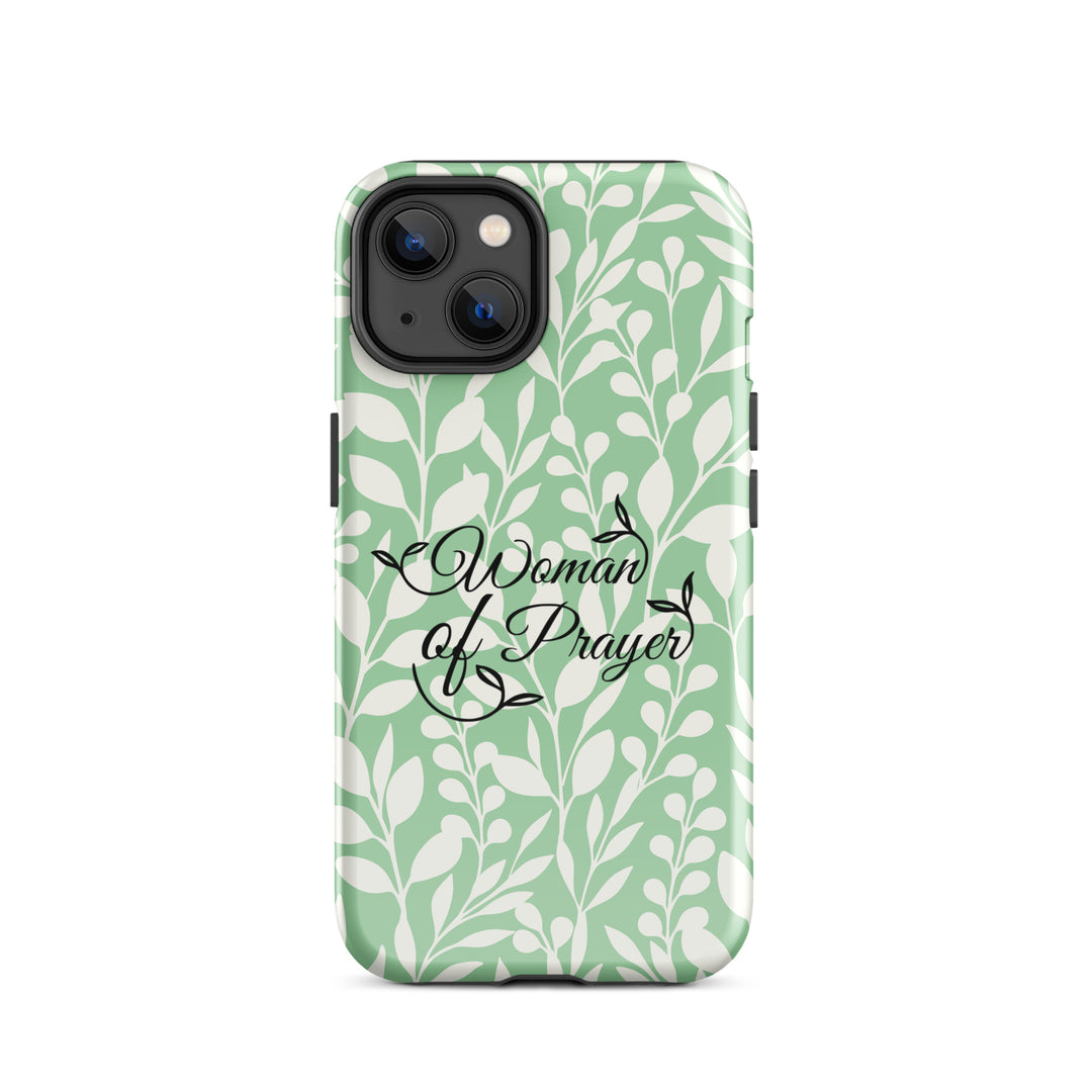 Christian Phone Case Woman of Prayer Green for iPhone® iPhone® Phone Cases Glossy iPhone 14 