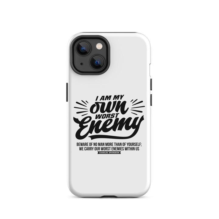 Christian Phone Case Worst Enemy White for iPhone® iPhone® Phone Cases Glossy iPhone 14 