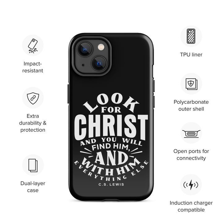 Christian Phone Case Look For Christ Black for iPhone® iPhone® Phone Cases   