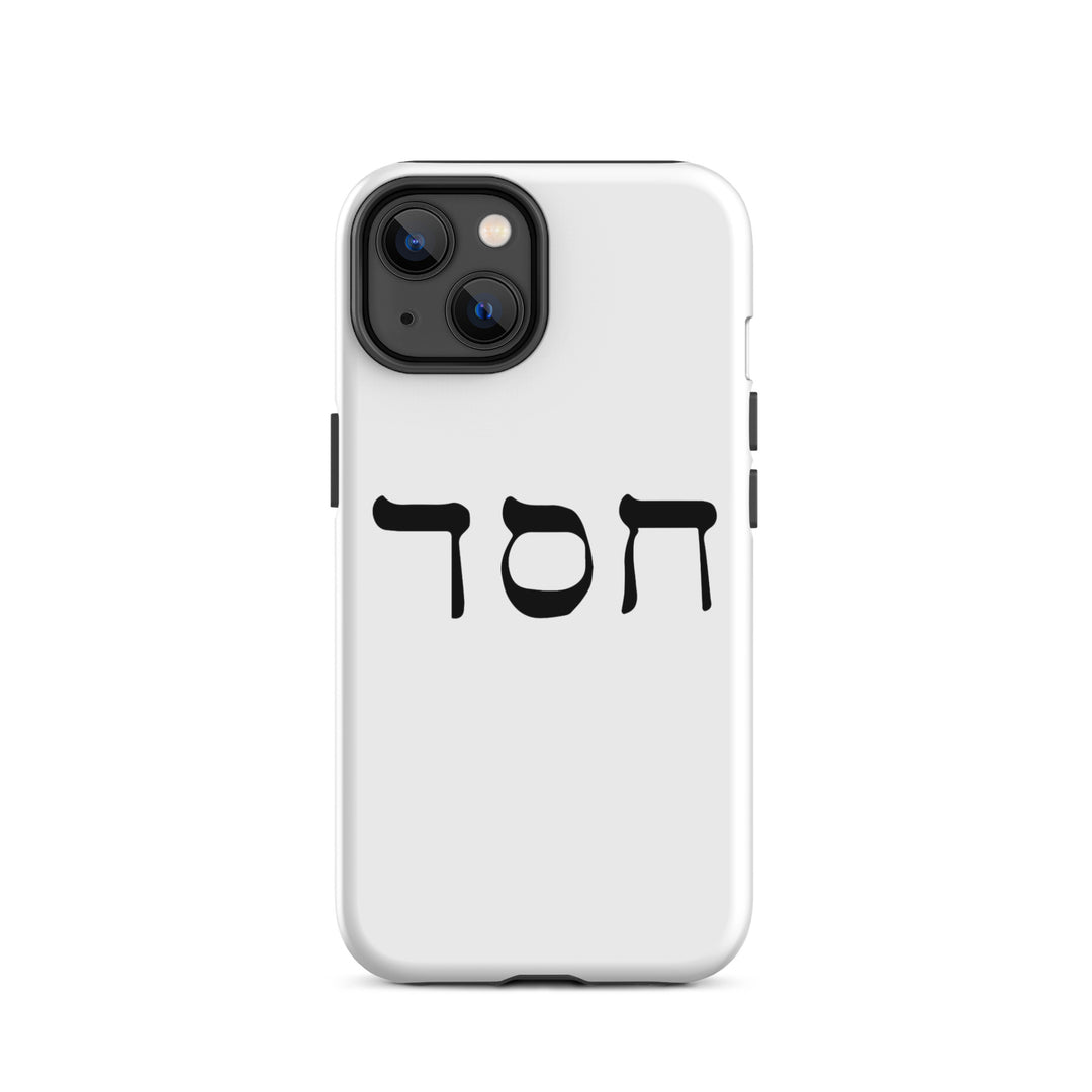 Christian Phone Case Hesed Hebrew Script White for iPhone® iPhone® Phone Cases Glossy iPhone 14 