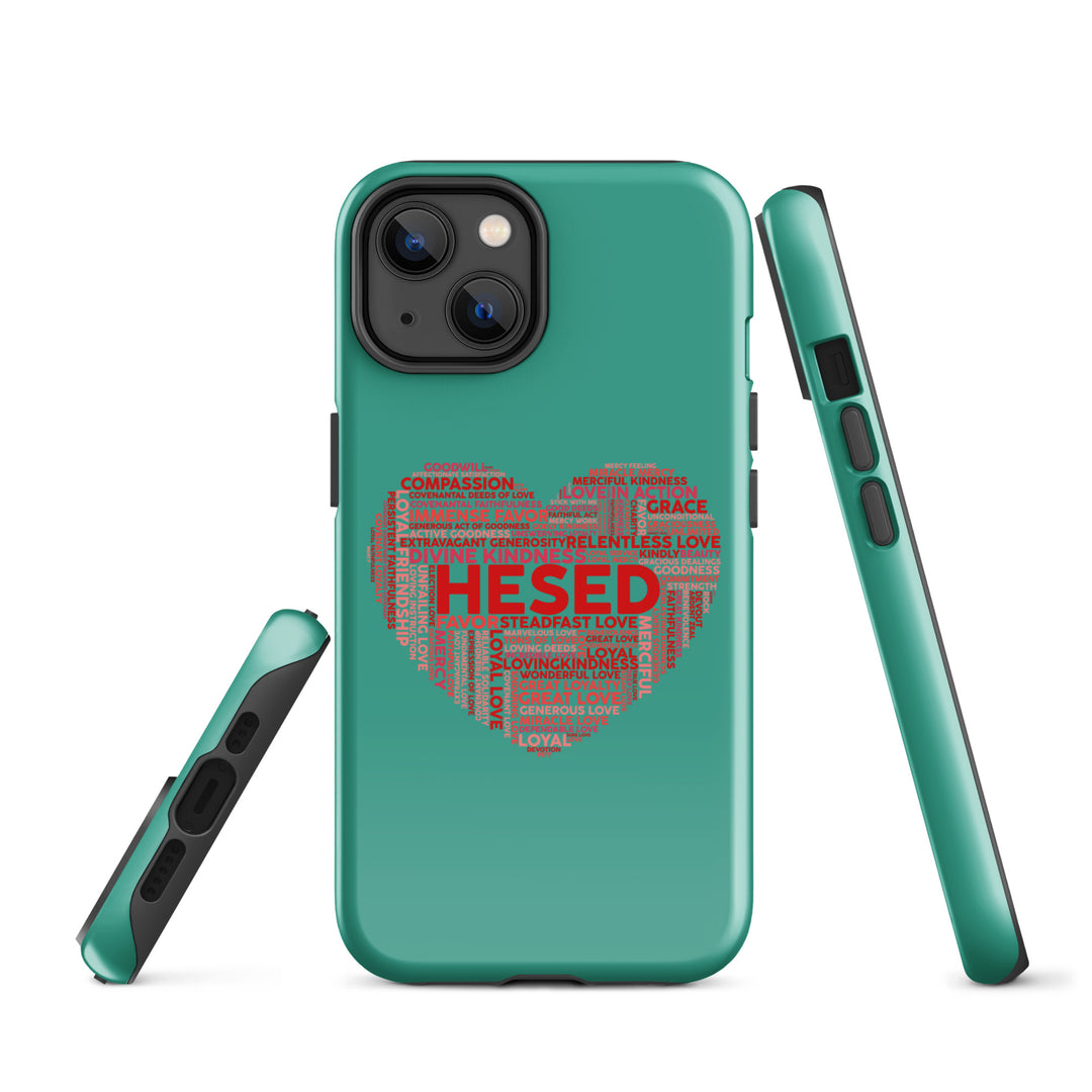 Christian Phone Case Hesed Heart Teal for iPhone® iPhone® Phone Cases   