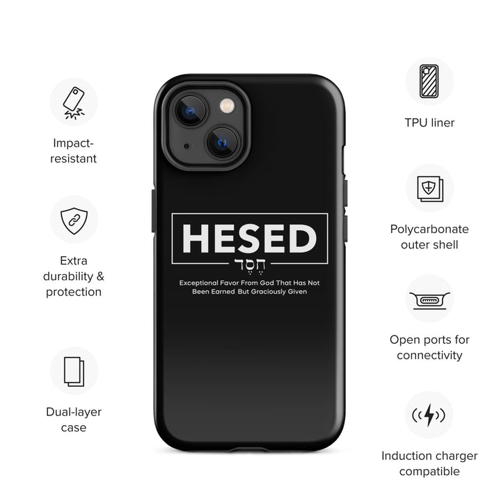 Christian Phone Case Hesed Hebrew Exceptional Favor Black for iPhone® iPhone® Phone Cases   