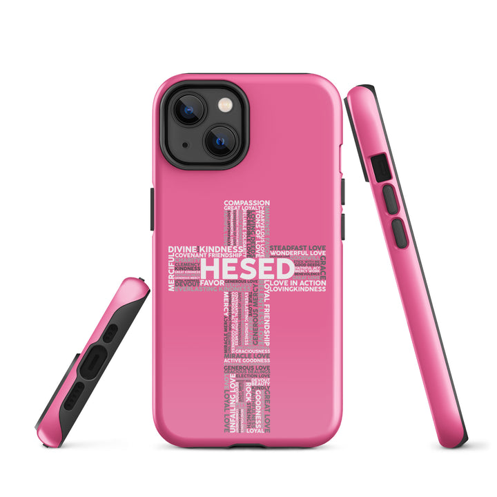 Christian Phone Case Hesed Cross Pink for iPhone® iPhone® Phone Cases   