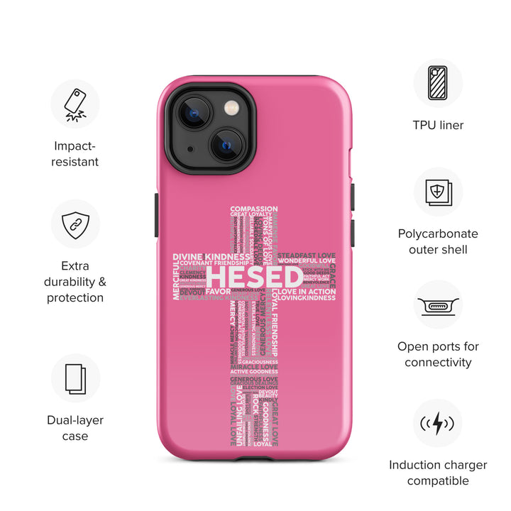 Christian Phone Case Hesed Cross Pink for iPhone® iPhone® Phone Cases   