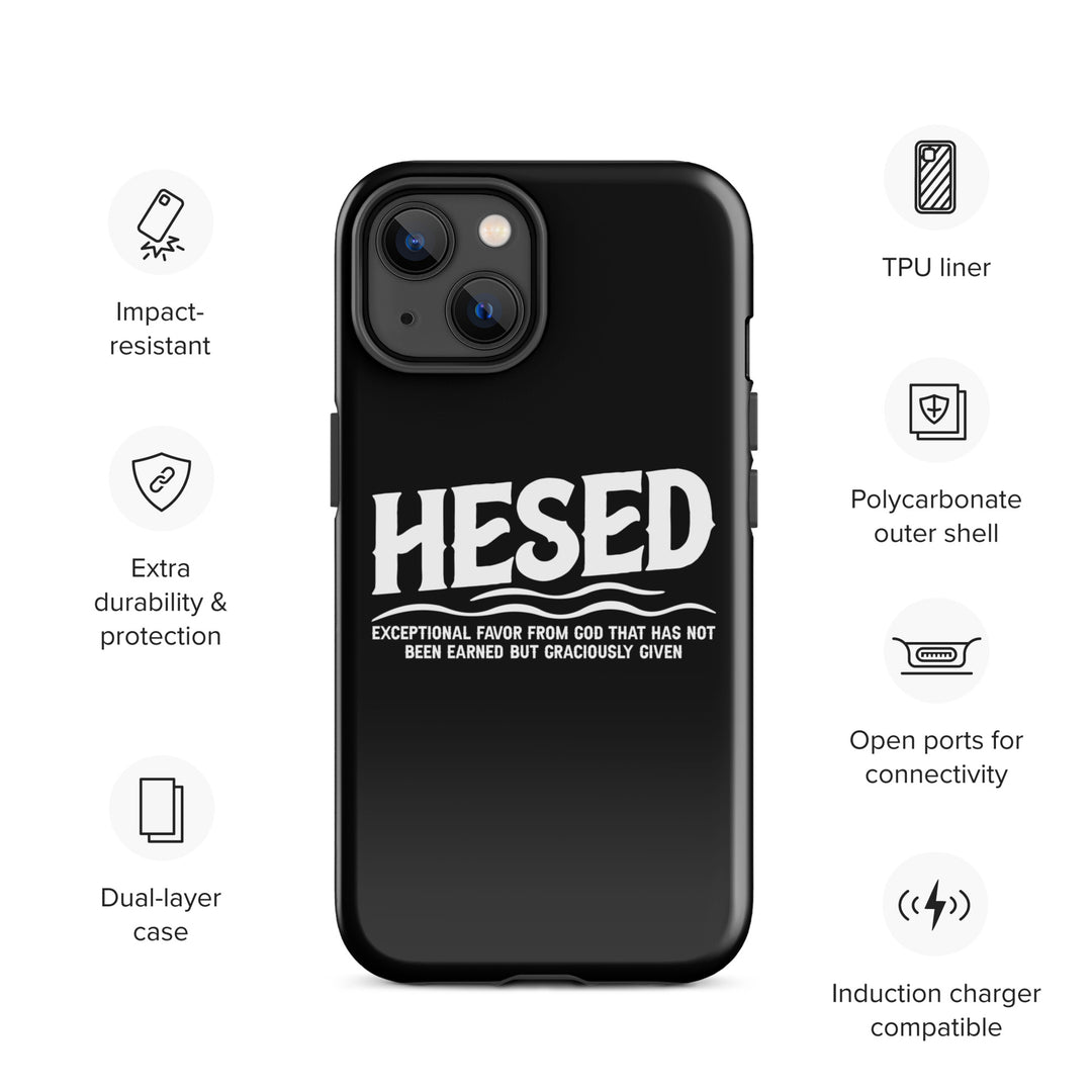 Christian Phone Case Hesed Exceptional Favor Black for iPhone® iPhone® Phone Cases   