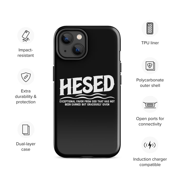 Christian Phone Case Hesed Exceptional Favor Black for iPhone® iPhone® Phone Cases   