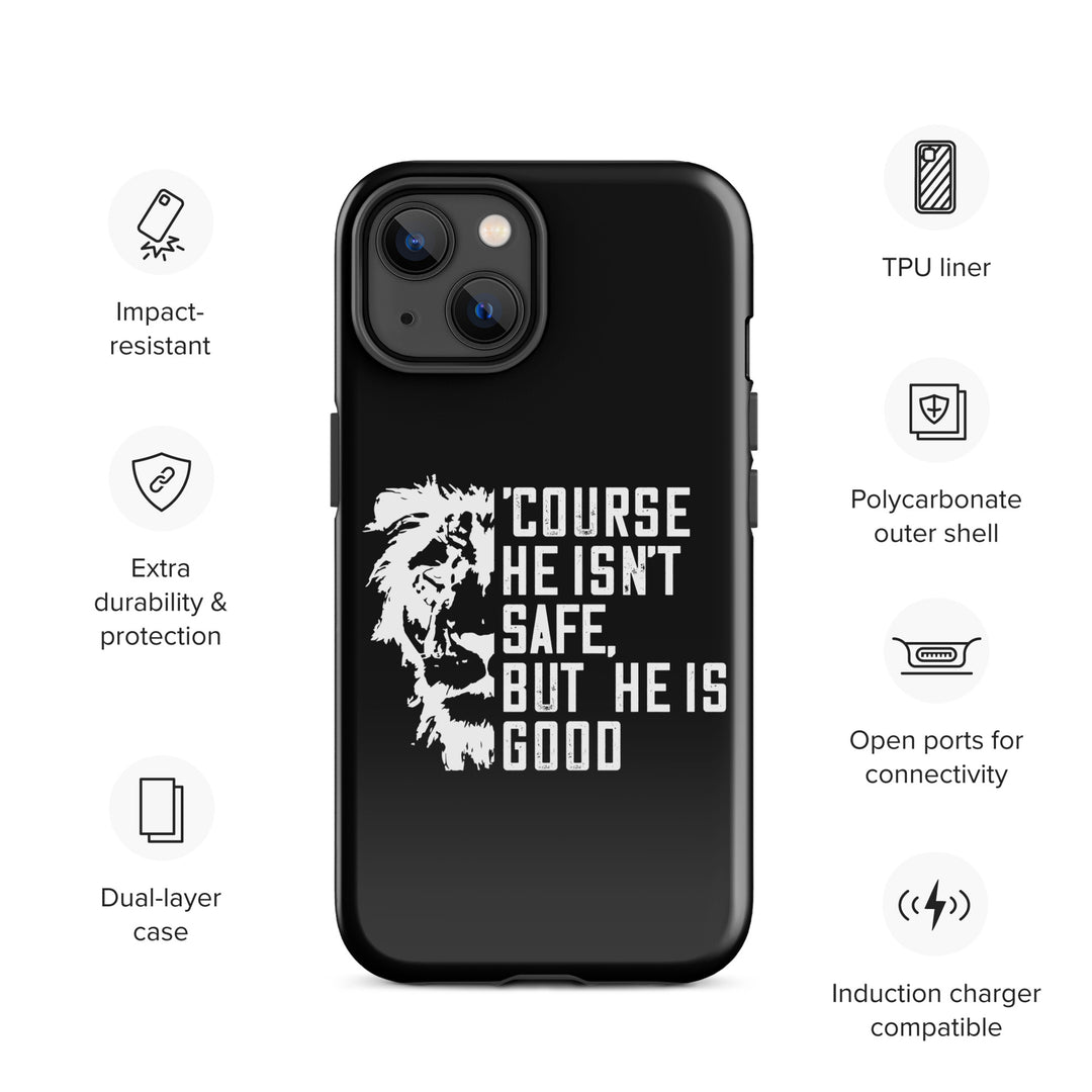 Christian Phone Case for iPhone® 'Course He Isn't Safe Black iPhone® Phone Cases   