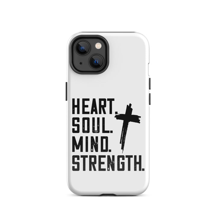 Christian Phone Case Heart Soul Mind Strength White for iPhone® iPhone® Phone Cases Glossy iPhone 14 