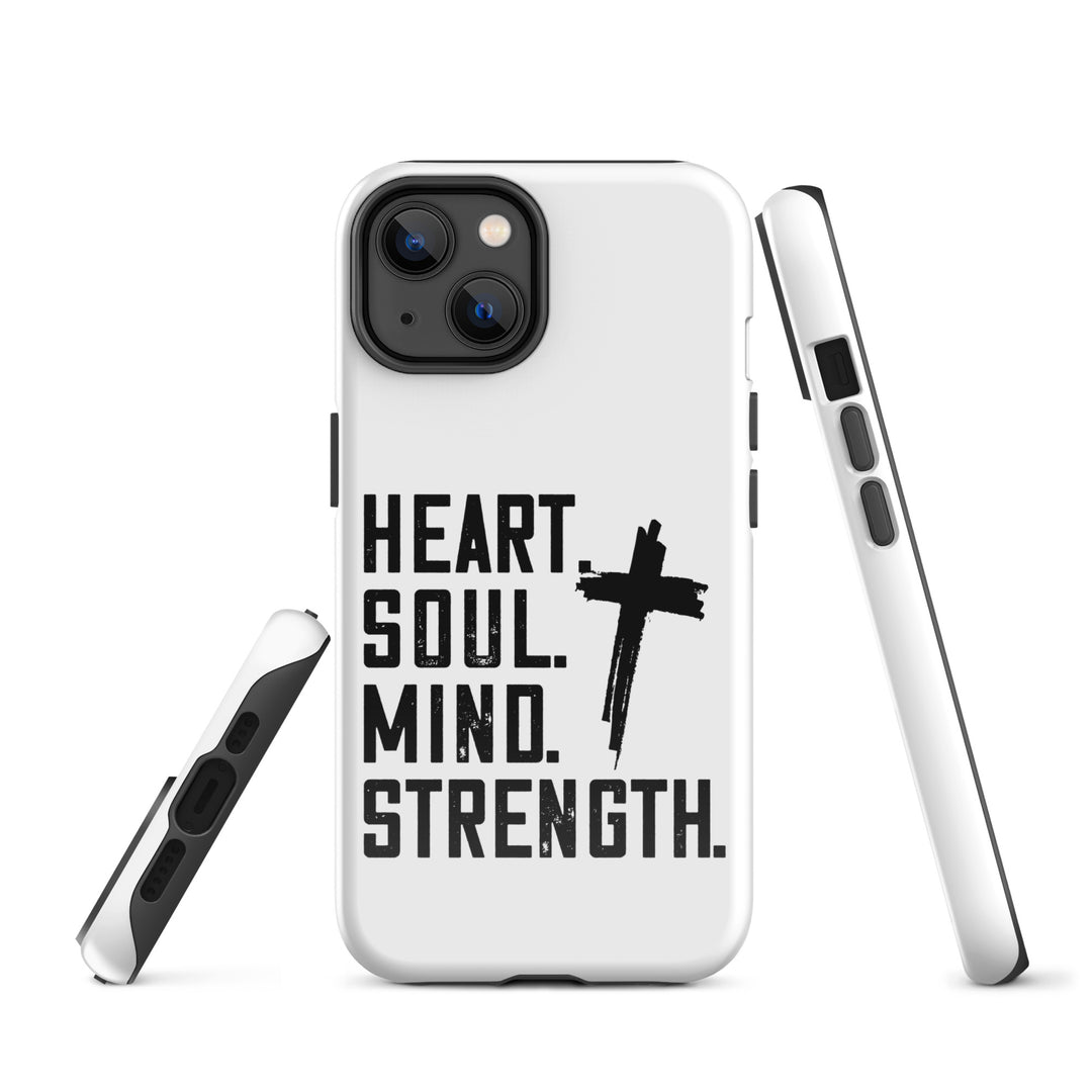 Christian Phone Case Heart Soul Mind Strength White for iPhone® iPhone® Phone Cases   