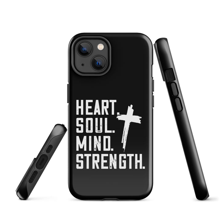 Christian Phone Case Heart Soul Mind Strength Black for iPhone® iPhone® Phone Cases   