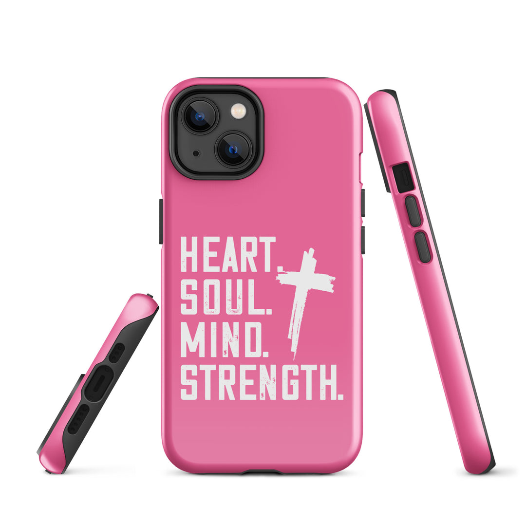 Christian Phone Case Heart Soul Mind Strength Pink for iPhone® iPhone® Phone Cases   