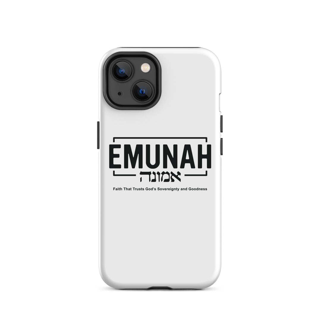 Christian Phone Case Emunah Faith That Trusts White for iPhone® iPhone® Phone Cases Glossy iPhone 14 