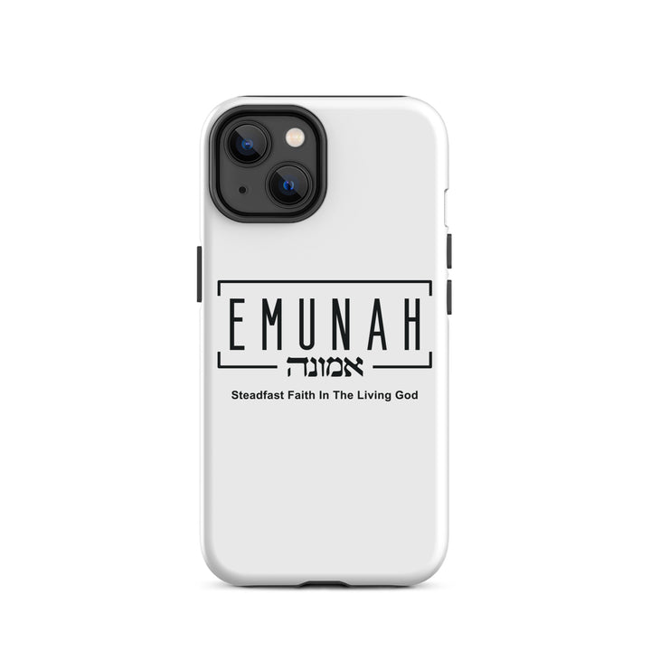 Christian Phone Case Emunah Steadfast Faith White for iPhone® iPhone® Phone Cases Glossy iPhone 14 