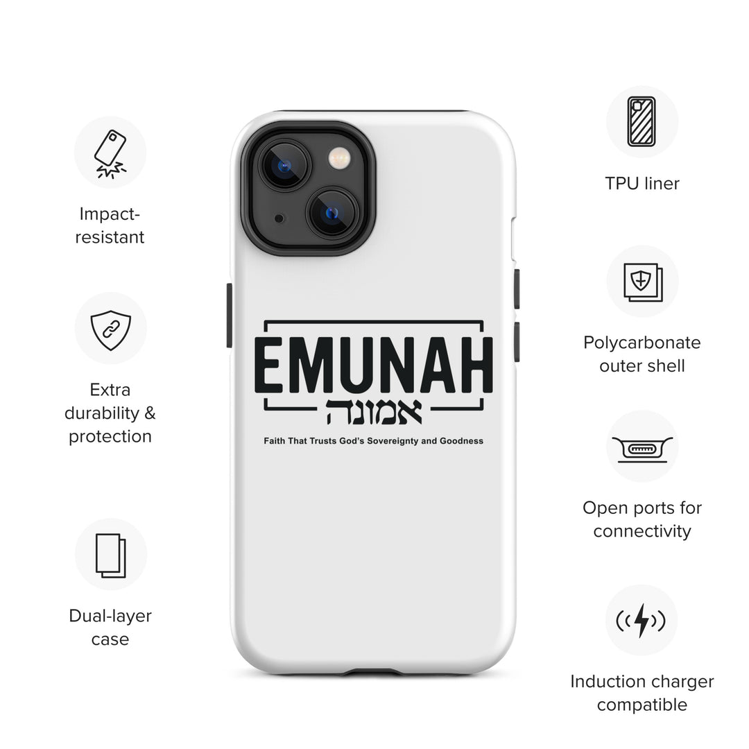 Christian Phone Case Emunah Faith That Trusts White for iPhone® iPhone® Phone Cases   