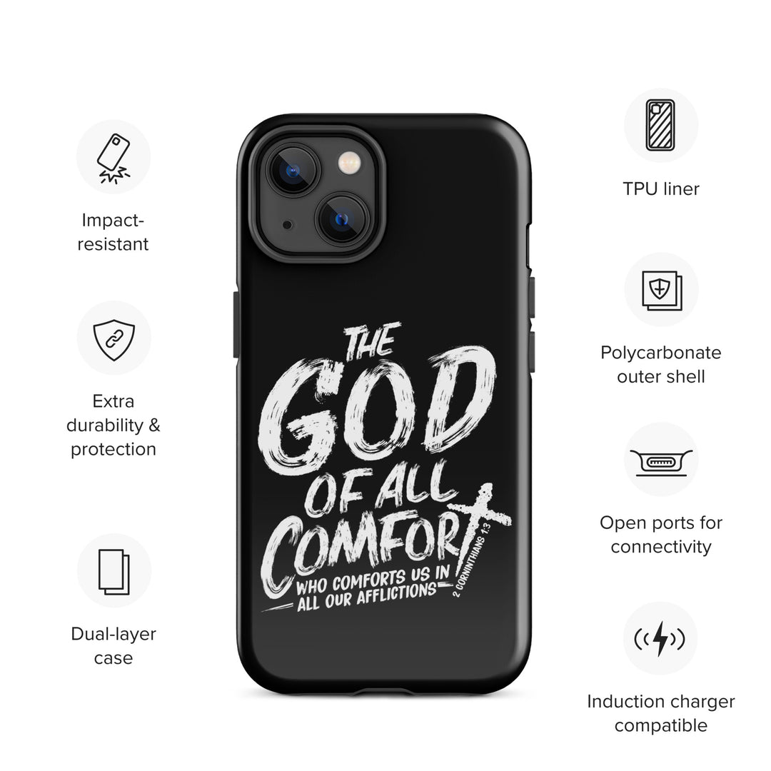 Christian Phone Case God of All Comfort Black for iPhone® iPhone® Phone Cases   