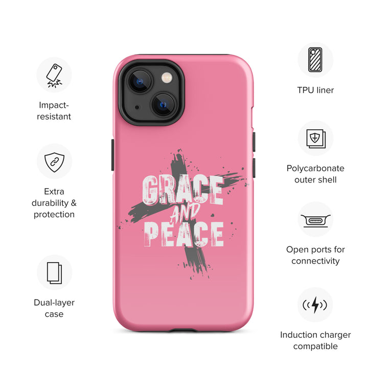 Christian Phone Case Grace and Peace Cross Pink for iPhone® iPhone® Phone Cases   