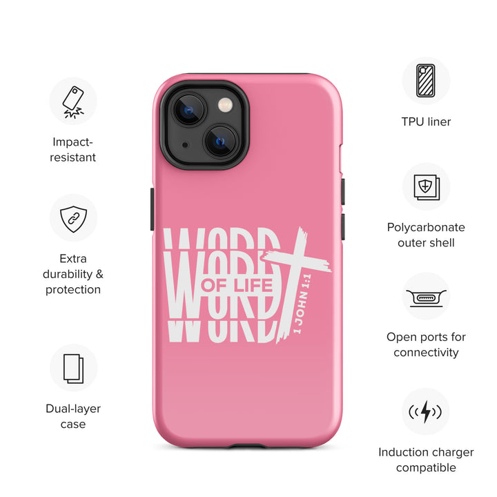 Christian Phone Case Word of Life Cross Pink for iPhone® iPhone® Phone Cases   