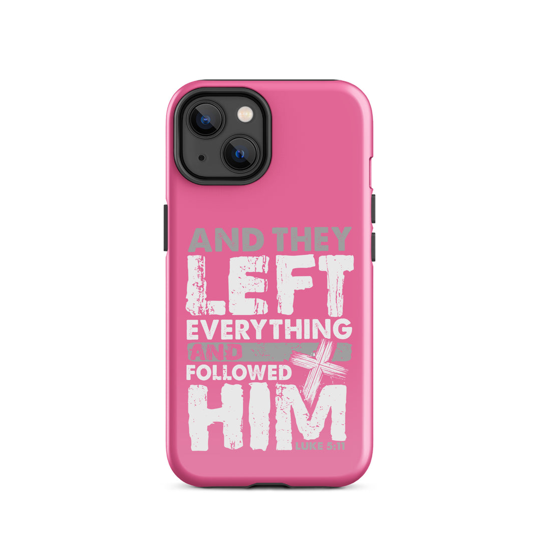 Christian Phone Case Left Everything Cross Pink for iPhone® iPhone® Phone Cases Glossy iPhone 14 