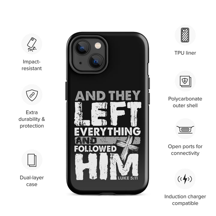 Christian Phone Case Left Everything Cross Black for iPhone® iPhone® Phone Cases   