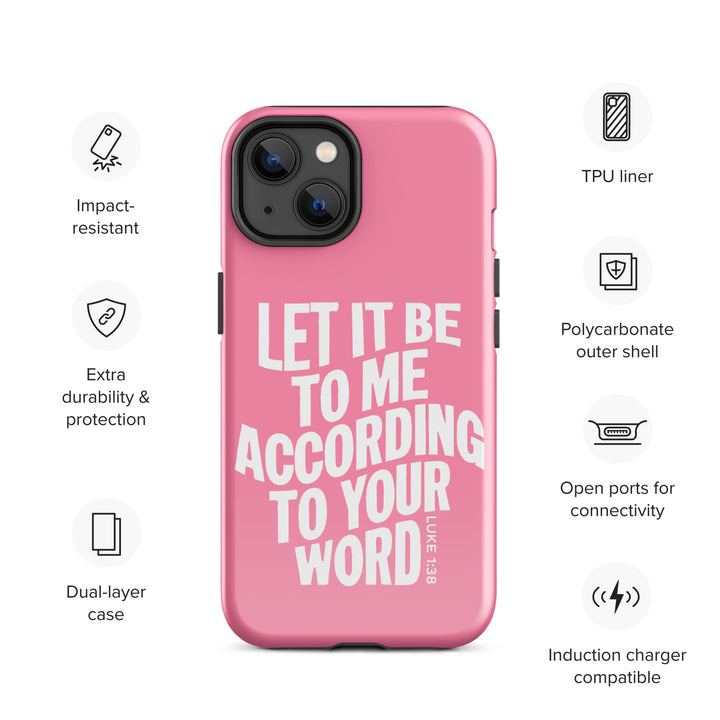 Christian Phone Case According To Your Word Pink  for iPhone® iPhone® Phone Cases   