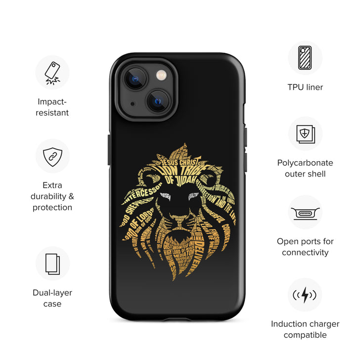 Christian Phone Case Lion Word Cloud Black for iPhone® iPhone® Phone Cases   