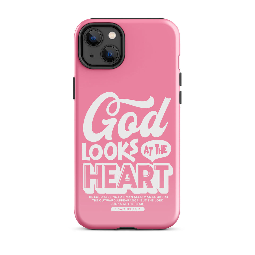 Christian Phone Case God Looks At Heart for iPhone® iPhone® Phone Cases Glossy iPhone 14 Plus 