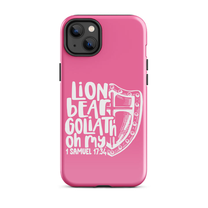 Christian Phone Case Lion Bear Goliath Oh My Pink for iPhone® iPhone® Phone Cases Glossy iPhone 14 Plus 