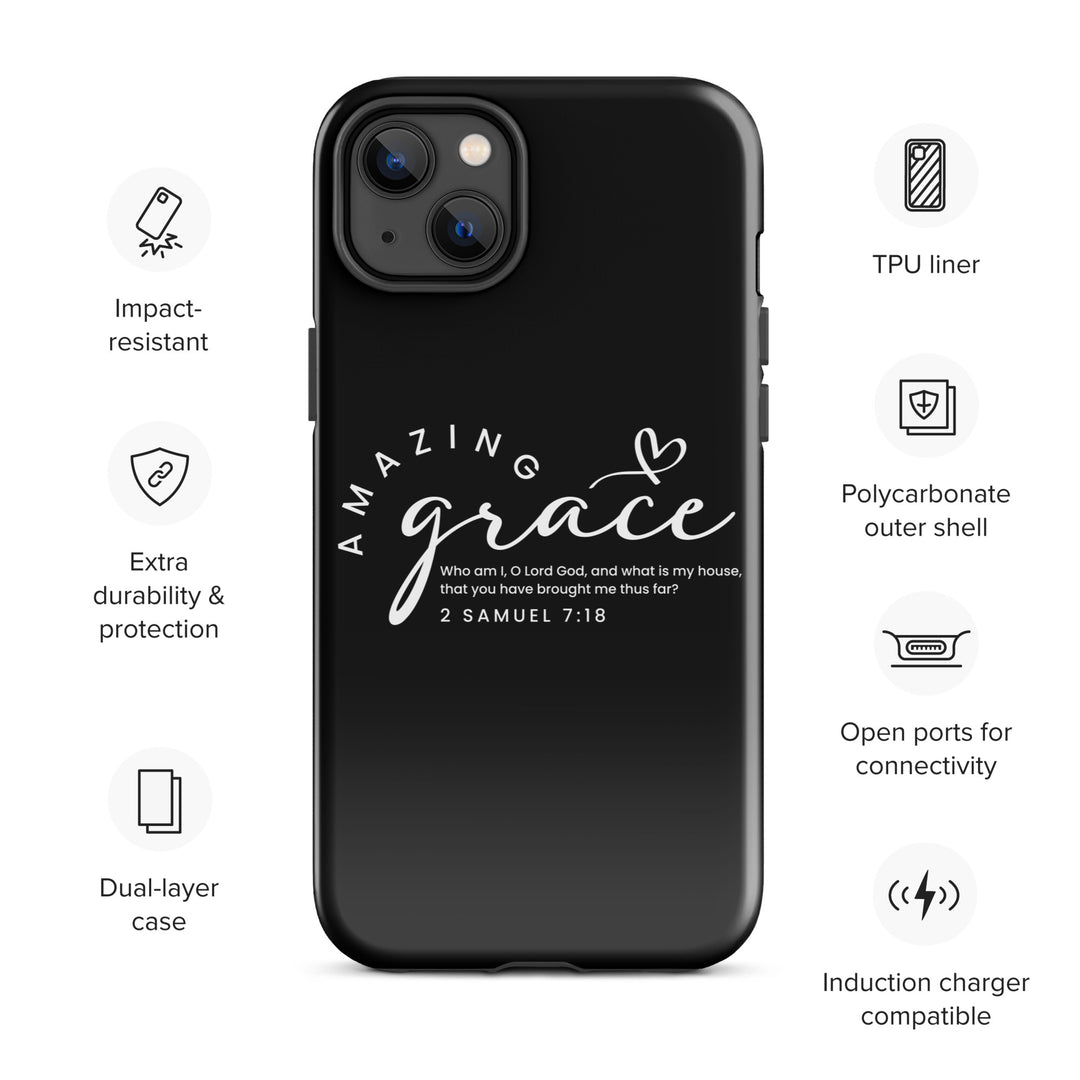 Christian Phone Case Amazing Grace Heart Black for iPhone® iPhone® Phone Cases   