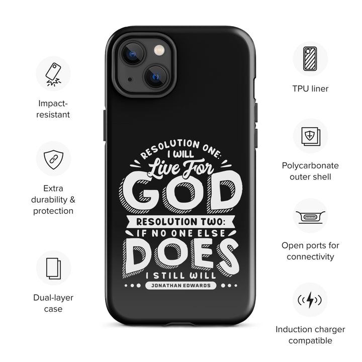 Christian Phone Case Live For God Black for iPhone® iPhone® Phone Cases   