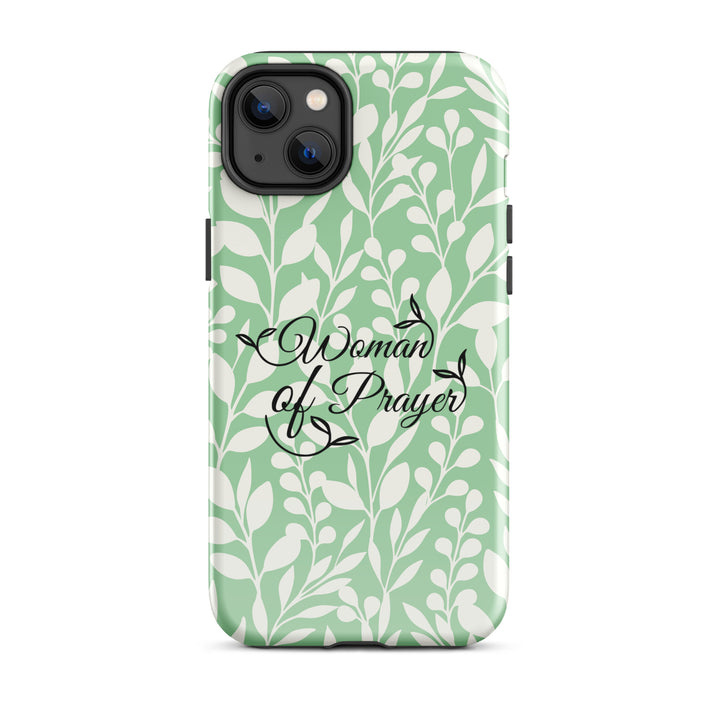 Christian Phone Case Woman of Prayer Green for iPhone® iPhone® Phone Cases Glossy iPhone 14 Plus 