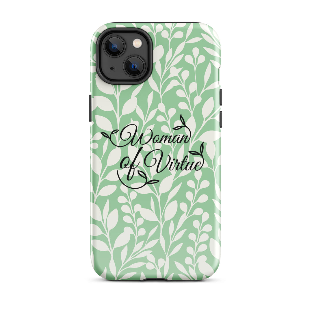 Christian Phone Case Woman of Virtue Green for iPhone® iPhone® Phone Cases Glossy iPhone 14 Plus 