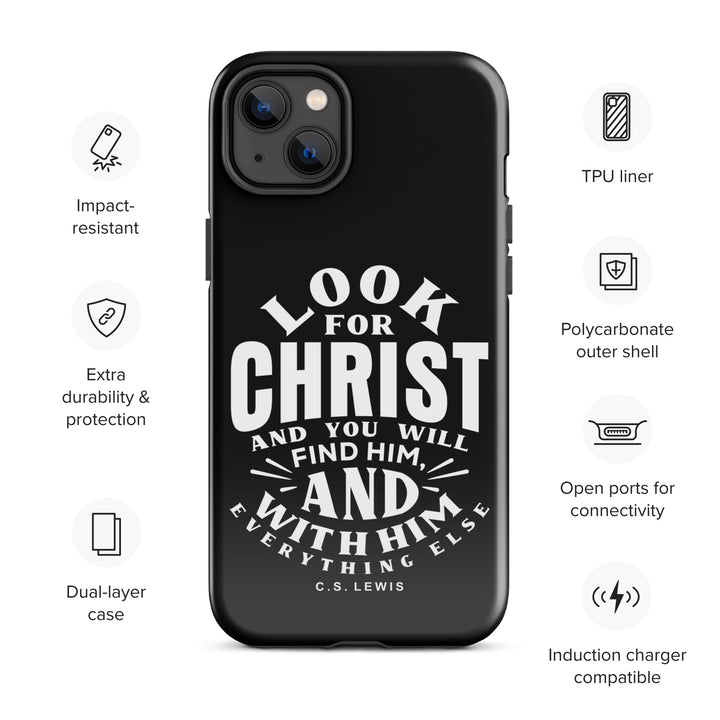 Christian Phone Case Look For Christ Black for iPhone® iPhone® Phone Cases   